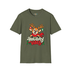 Holiday Vibes Reindeer Christmas T-Shirt