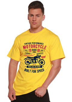 Motorcycle Ride Free Men's Bamboo Viscose/Organic Cotton Short Sleeve Graphic T-Shirt