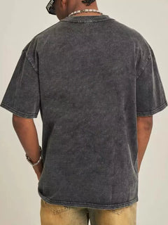 Men's Full Size Vintage Washed Oversized Streetwear T-Shirt Plus Size