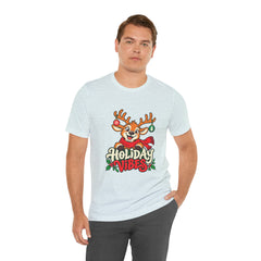 Holiday Vibes Reindeer Christmas T-Shirt