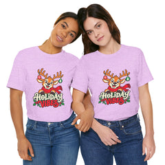 Holiday Vibes Reindeer Christmas T-Shirt