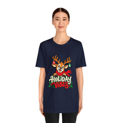 Holiday Vibes Reindeer Christmas T-Shirt