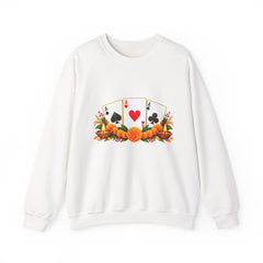 Poker Card Floral Crewneck Sweatshirt