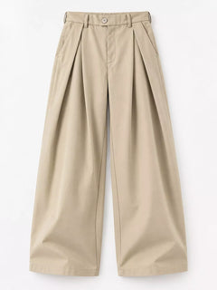 Men's Plus Size Pleated Wide-Leg Pants