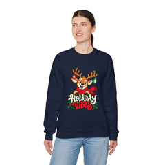 Holiday Vibes Reindeer Christmas Sweatshirt