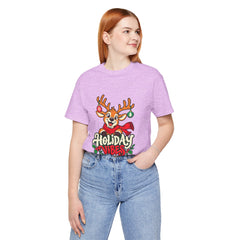 Holiday Vibes Reindeer Christmas T-Shirt
