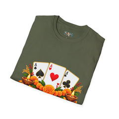 Tihar Themed T-Shirt – Colorful Poker Game Design