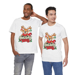 Holiday Vibes Reindeer Christmas T-Shirt