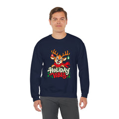 Holiday Vibes Reindeer Christmas Sweatshirt