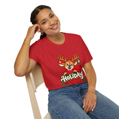 Holiday Vibes Reindeer Christmas T-Shirt