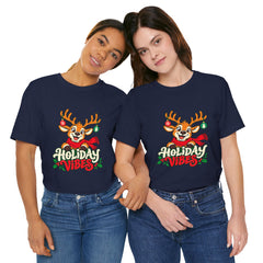 Holiday Vibes Reindeer Christmas T-Shirt