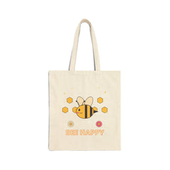 Bee Happy Canvas Tote Bag
