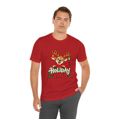 Holiday Vibes Reindeer Christmas T-Shirt