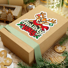 Holiday Vibes Reindeer Kiss-Cut Sticker
