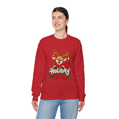 Holiday Vibes Reindeer Christmas Sweatshirt