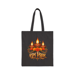 Shubh Diwali Canvas Tote Bag – Festive Indian Floral Design
