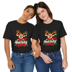 Holiday Vibes Reindeer Christmas T-Shirt