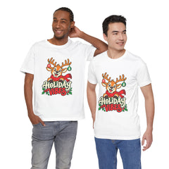 Holiday Vibes Reindeer Christmas T-Shirt