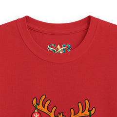 Kids Holiday Vibes Reindeer Christmas Tee