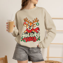 Holiday Vibes Reindeer Christmas Sweatshirt