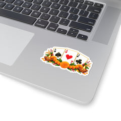 Playing Card Floral Casino Kiss-Cut Sticker