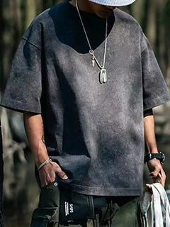 Men's Full Size Vintage Washed Oversized Streetwear T-Shirt Plus Size