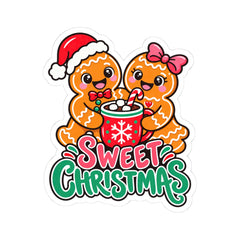 Sweet Christmas Gingerbread Couple Kiss-Cut Sticker