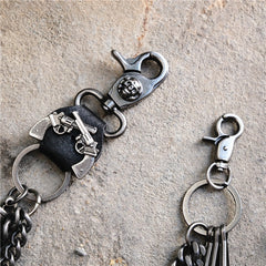 Punk double gun bullet pendant cowhide metal thick trouser chain