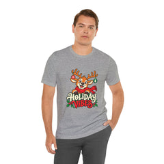 Holiday Vibes Reindeer Christmas T-Shirt