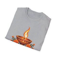 Tihar Festival Diya and Marigold T-Shirt