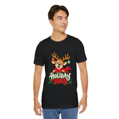 Holiday Vibes Reindeer Christmas T-Shirt