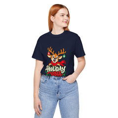Holiday Vibes Reindeer Christmas T-Shirt
