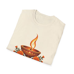 Tihar Festival Diya and Marigold T-Shirt