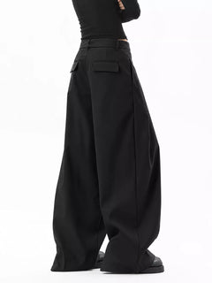 Men's Plus Size Pleated Wide-Leg Pants