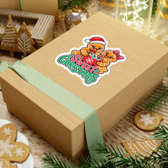 Sweet Christmas Gingerbread Couple Kiss-Cut Sticker