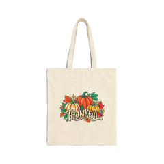Thankful Pumpkin Harvest Canvas Tote Bag