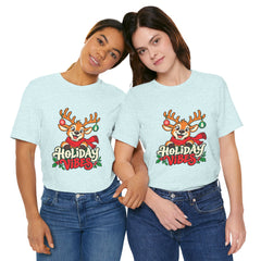 Holiday Vibes Reindeer Christmas T-Shirt