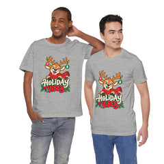 Holiday Vibes Reindeer Christmas T-Shirt
