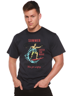 Catch The Wave Men's Bamboo Viscose/Organic Cotton Short Sleeve Graphic T-Shirt