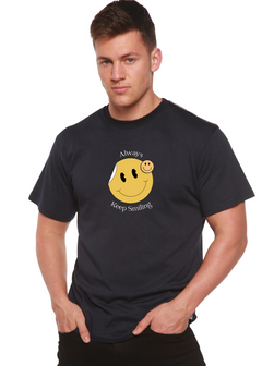 Always Keep Smiling Men's Bamboo Viscose/Organic Cotton Short Sleeve Graphic T-Shirt