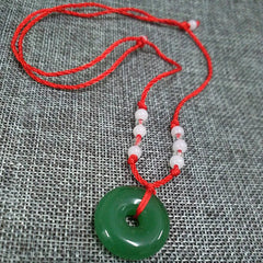 Buddhist Woven Necklace Lotus Guanyin jade Buddha Pendant Long Life Lock Pendant Lucky Necklace