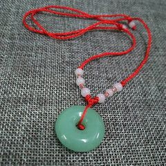 Buddhist Woven Necklace Lotus Guanyin jade Buddha Pendant Long Life Lock Pendant Lucky Necklace