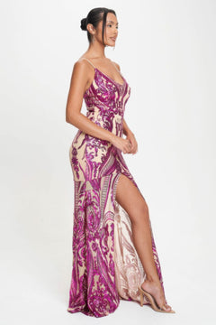 Art Deco Sequins Maxi Dress