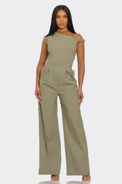 Chic Poise One-shoulder Jumpsuit