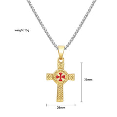 Cross Pendant Knights Templar Irish Knot Necklace