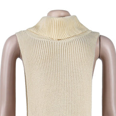 Knitted Side Split Sweater Dress Sleeveless Spring Clothes for Women Y2k Outfits Long Maxi Dresses