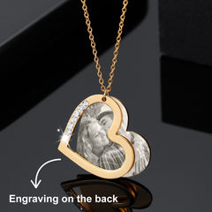 Personalized Photo Necklace For Family Gift Lover Diamond Pendant Engrave Name Necklace