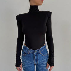 2022 Jumpsuits Women Rompers Sexy Club Hollow Out Backless Bodysuits Casual Long Sleeve Solid Slim