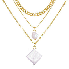 Multi Layer Lock Portrait Pendants Necklaces For Women Gold Metal Key Heart Necklace
