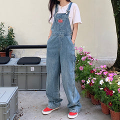Casual Denim Jumpsuits Women Loose Overalls Baggy Wide Leg Rompers